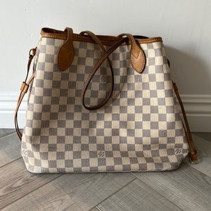 Authentic Louis Vuitton Damier Azur MM Neverfull handbag